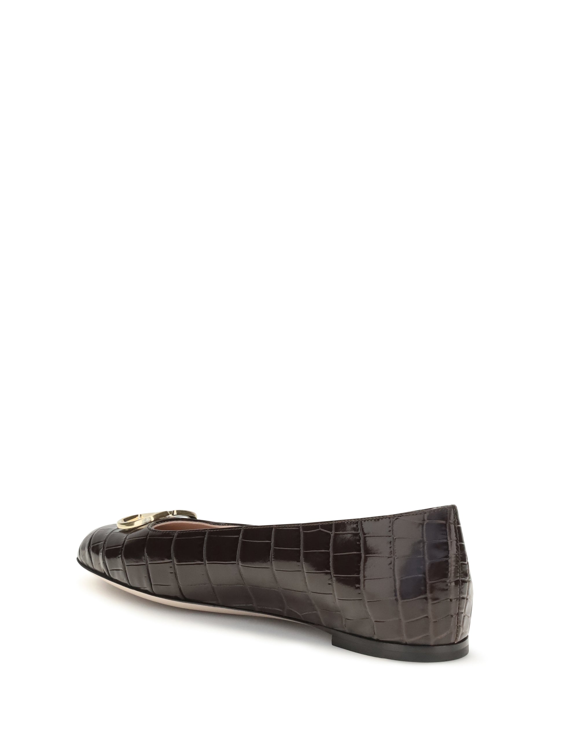 Valentino Garavani Women Vlogo Signature Croc-Effect Ballerinas VALENTINO GARAVANI