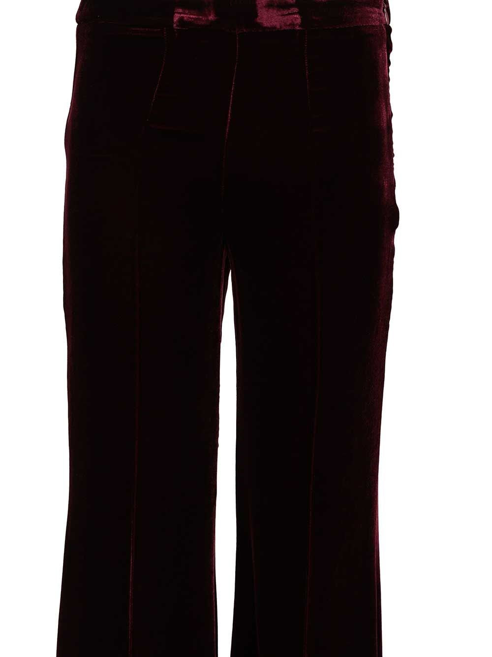 Forte_Forte Women Smooth Velvet Flared Trousers FORTE FORTE