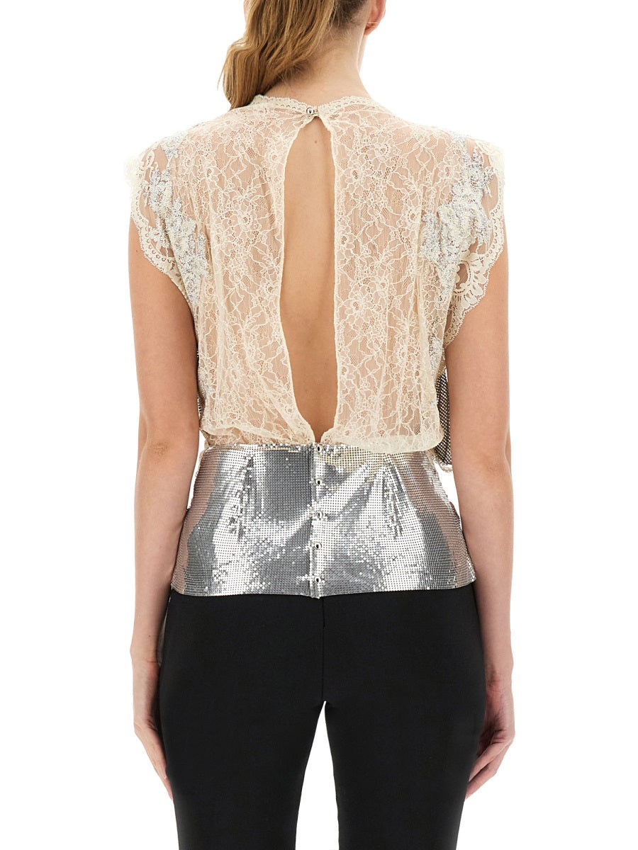 Rabanne Women Lace And Sequin Top PACO RABANNE