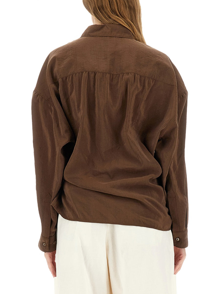 Lemaire Women "Straight Collar Twisted" Shirt LEMAIRE