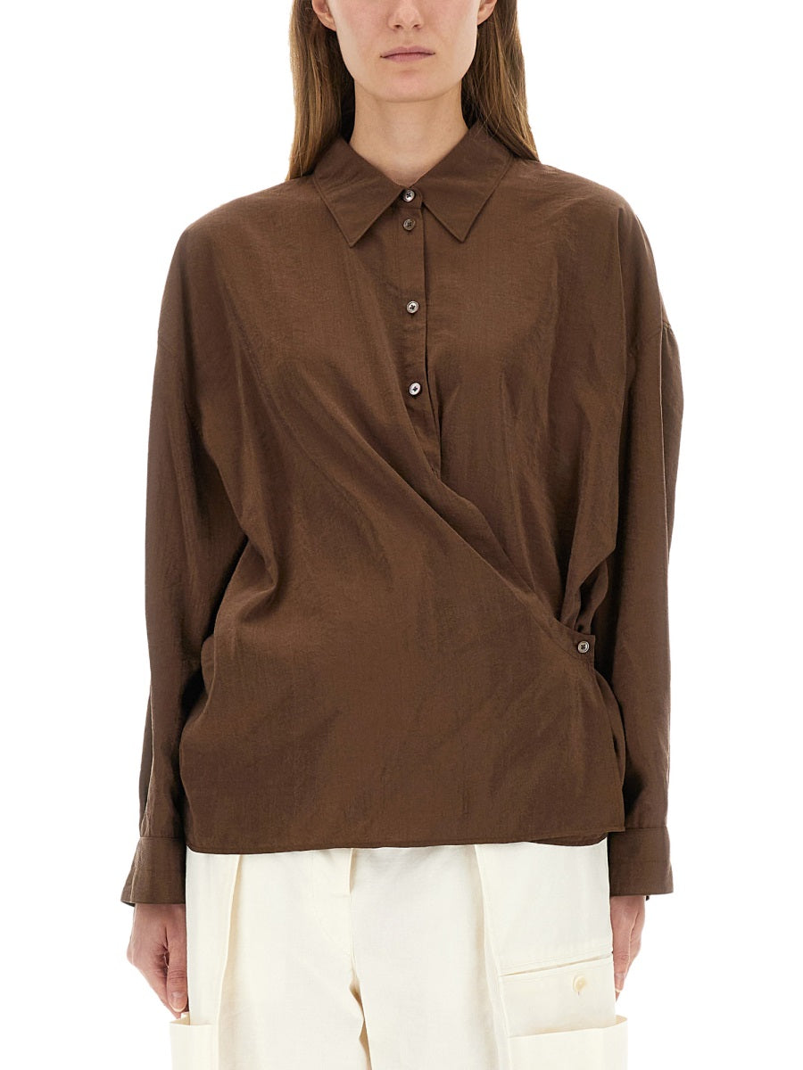 Lemaire Women "Straight Collar Twisted" Shirt LEMAIRE