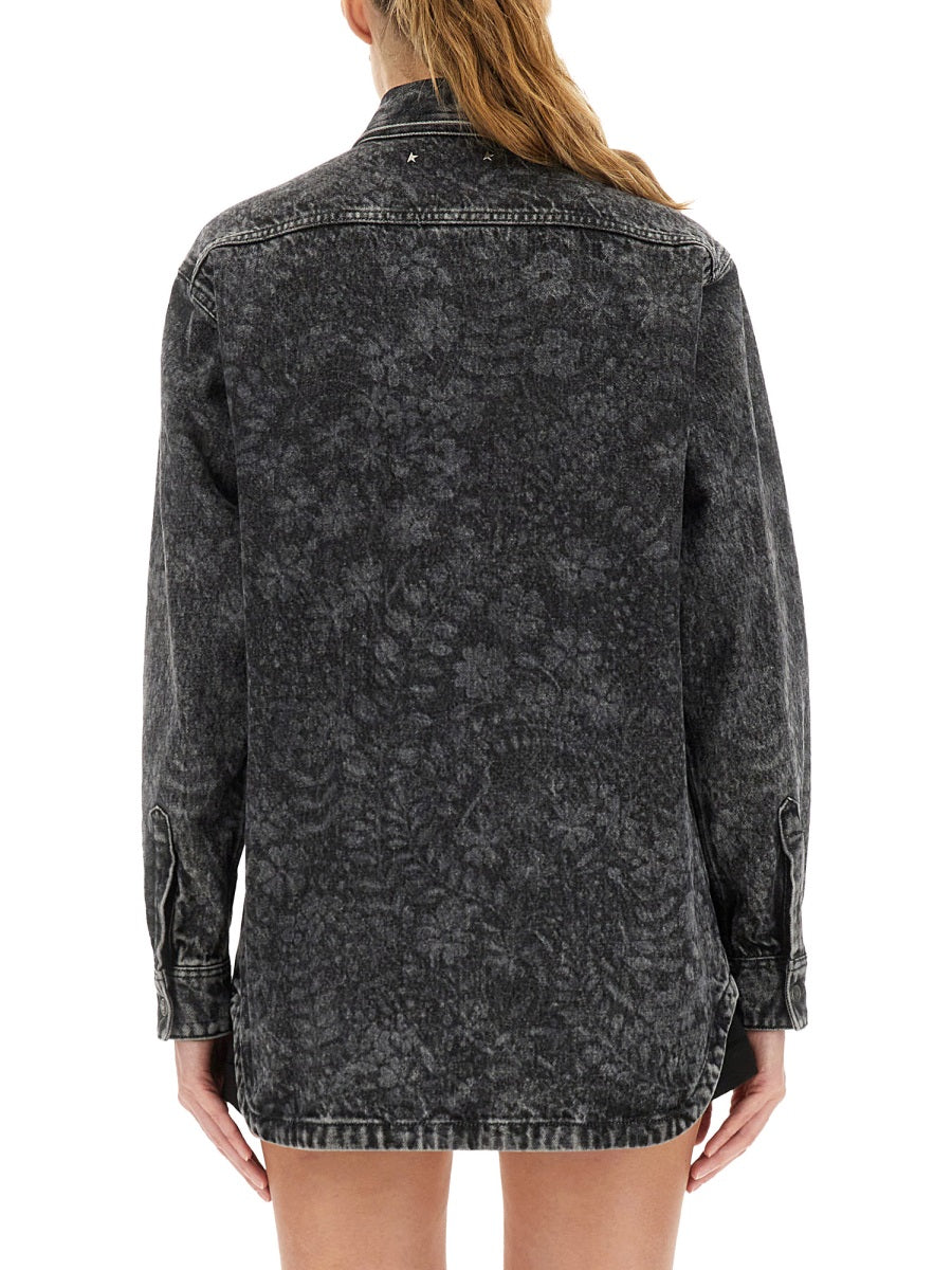 Golden Goose Women "Ollie Boyfriens" Shirt With Laser Flowers GOLDEN GOOSE