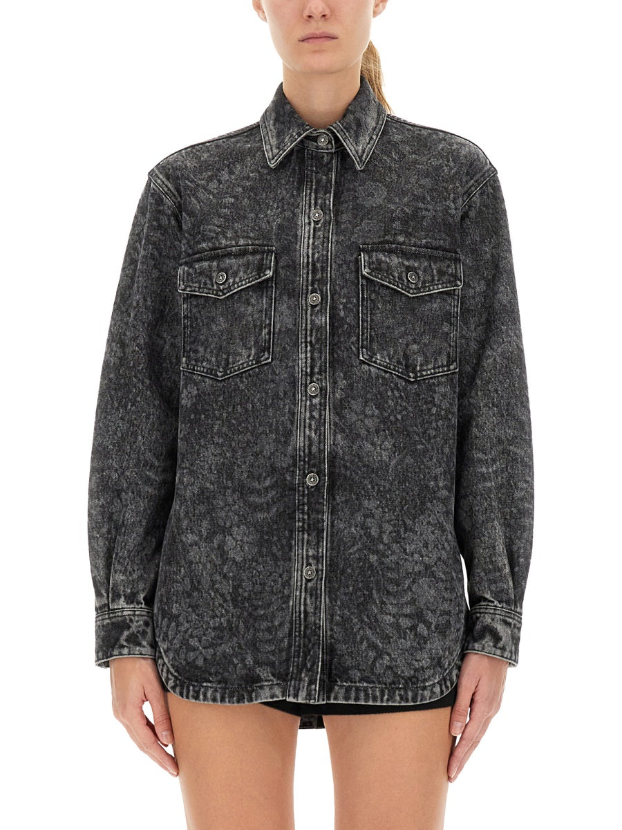 Golden Goose Women "Ollie Boyfriens" Shirt With Laser Flowers GOLDEN GOOSE