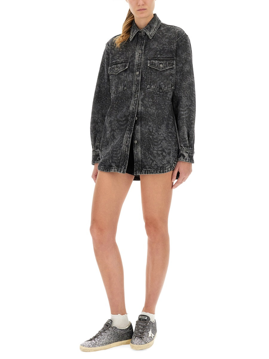 Golden Goose Women "Ollie Boyfriens" Shirt With Laser Flowers GOLDEN GOOSE