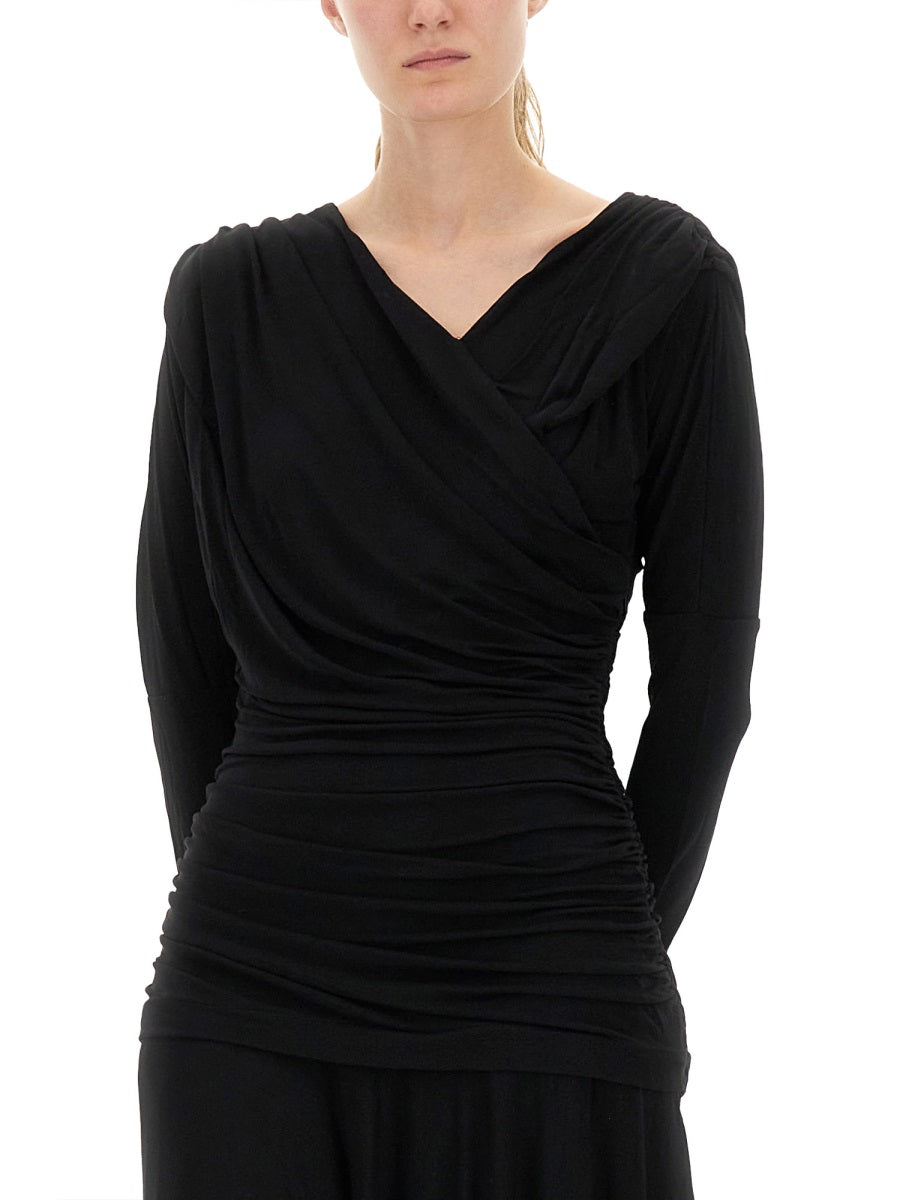 Ganni Women Gathered Midi Dress GANNI
