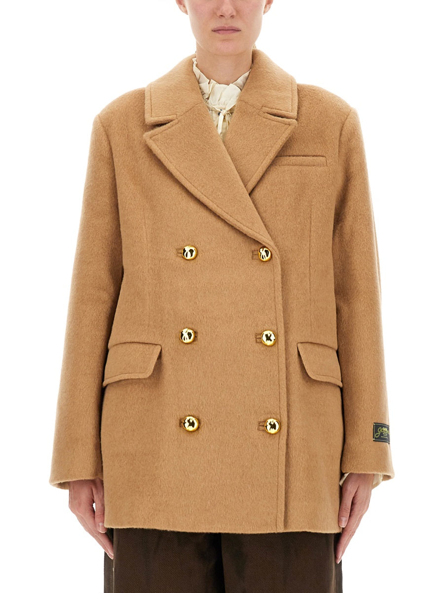Ganni Women Double-Breasted Wool Blazer GANNI