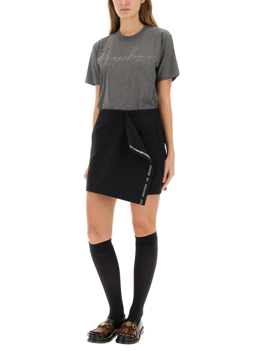 Moschino Women T-Shirt With Embroidered Logo MOSCHINO