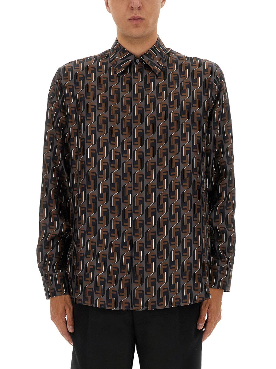 Fendi Men Printed Silk Shirt FENDI