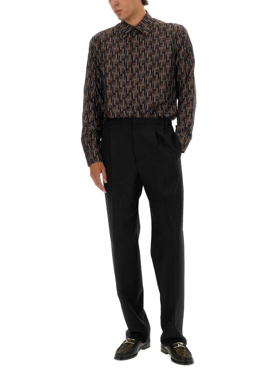 Fendi Men Printed Silk Shirt FENDI