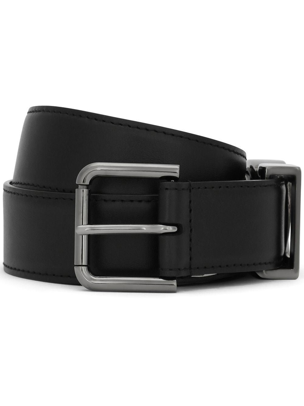 Dolce & Gabbana Men Calfskin Belt With Dg Logo DOLCE & GABBANA