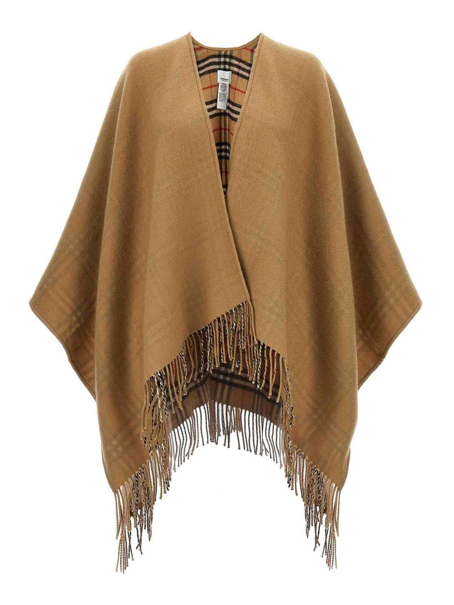 Burberry Women Reversible Check Wool Cape BURBERRY