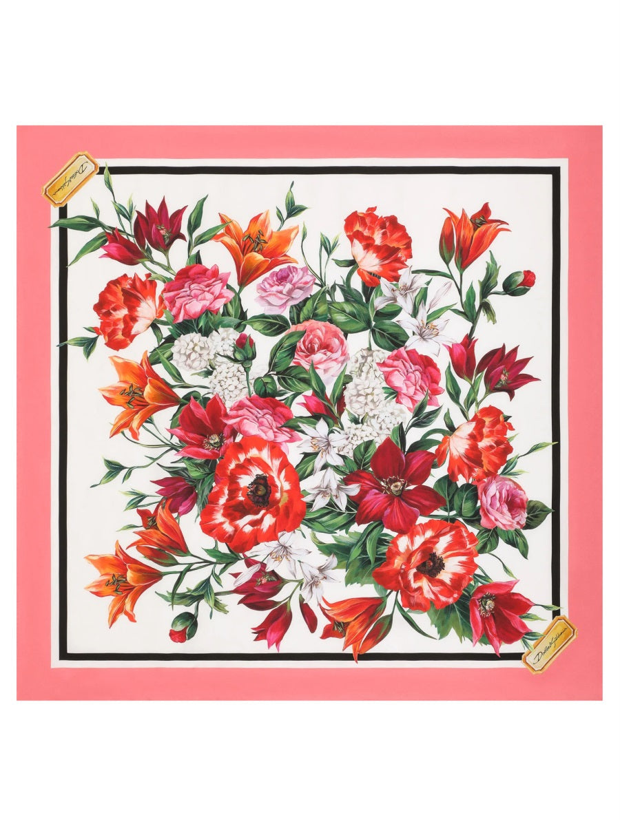 Dolce & Gabbana Women Silk Twill Floral Print Scarf DOLCE & GABBANA