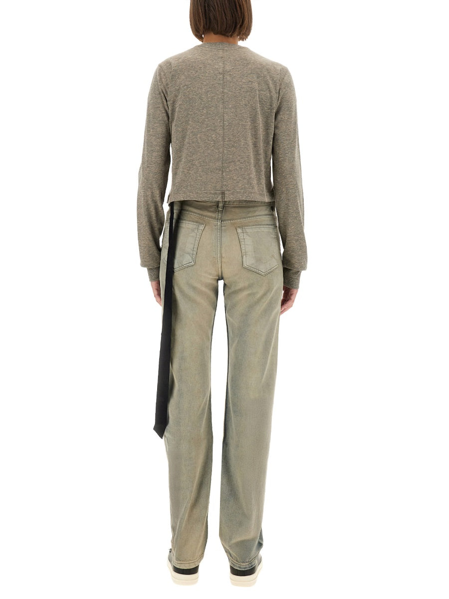 Rick Owens Drkshdw Women T-Shirt "Ls Cropped Small Level T" RICK OWENS