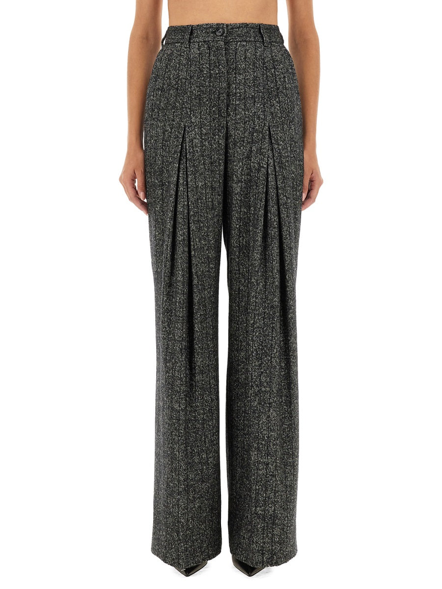 Dolce & Gabbana Women Striped Wool Pants DOLCE & GABBANA