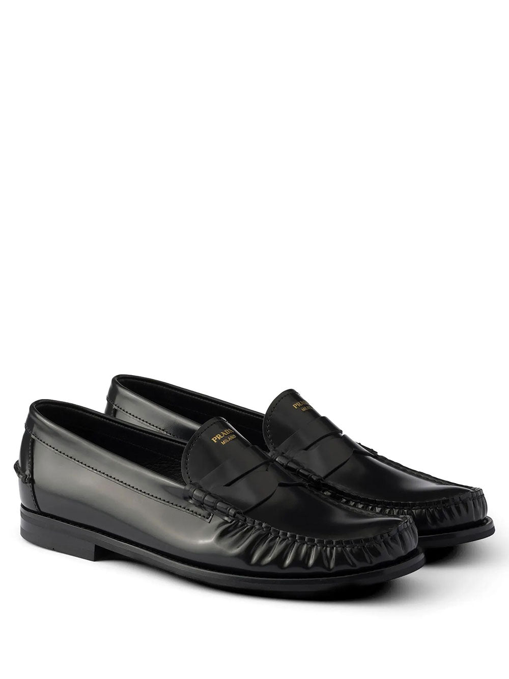 Prada Men Brushed Leather Loafers PRADA