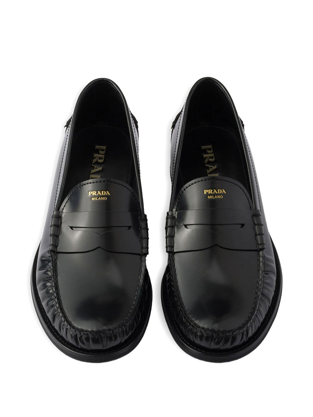 Prada Men Brushed Leather Loafers PRADA