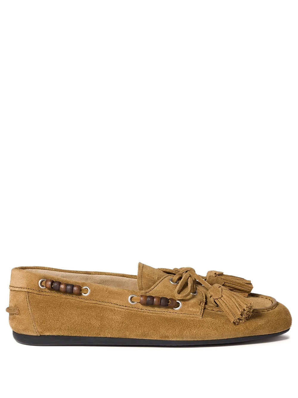 Miu Miu Women Deck Suede Loafers With Tassels MIU MIU