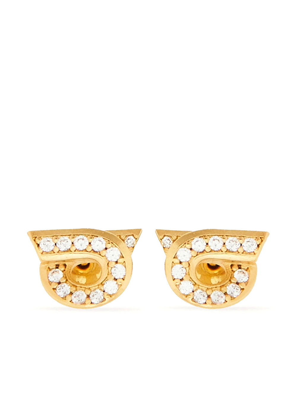 Ferragamo Women Gancini Earrings With Rhinestones (S) FERRAGAMO