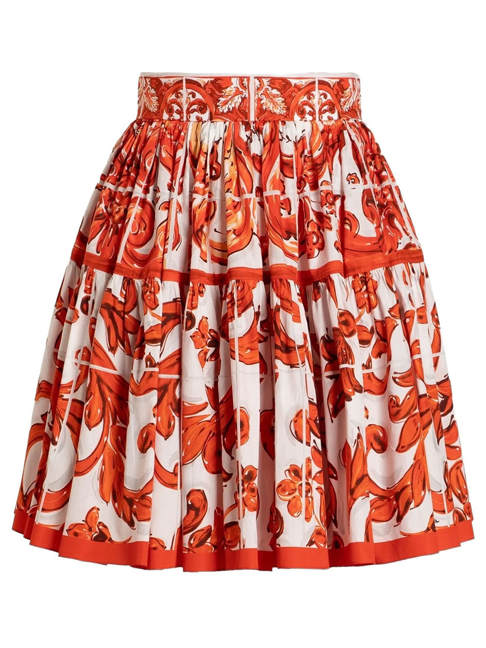 Dolce & Gabbana Women Majolica-Print Poplin Short Skirt DOLCE & GABBANA