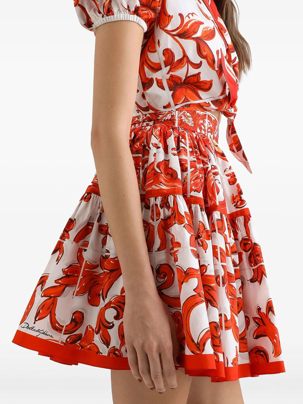 Dolce & Gabbana Women Majolica-Print Poplin Short Skirt DOLCE & GABBANA