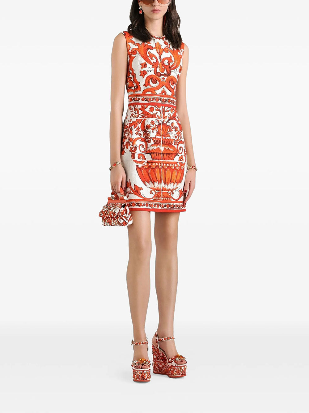 Dolce & Gabbana Women Majolica-Print Short Dress DOLCE & GABBANA