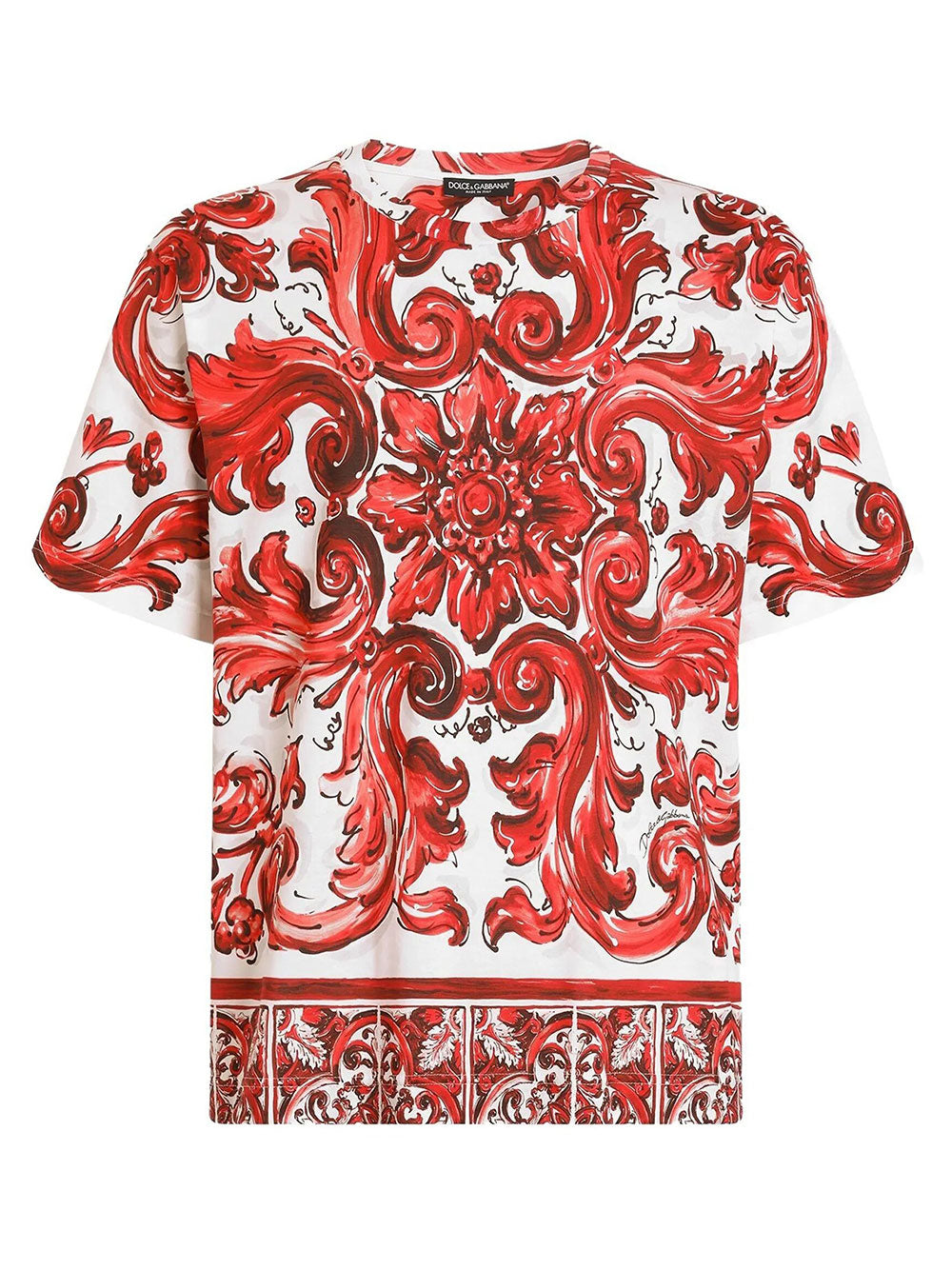 Dolce & Gabbana Men Majolica-Print Cotton T-Shirt DOLCE & GABBANA