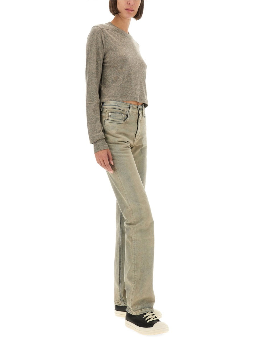 Rick Owens Drkshdw Women T-Shirt "Ls Cropped Small Level T" RICK OWENS