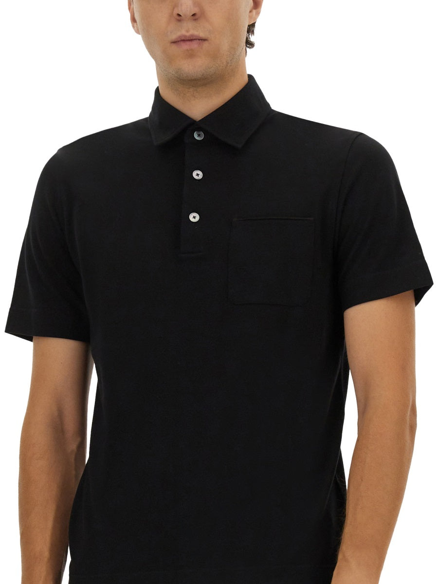 Zegna Men Cotton Polo Shirt With Pocket ZEGNA