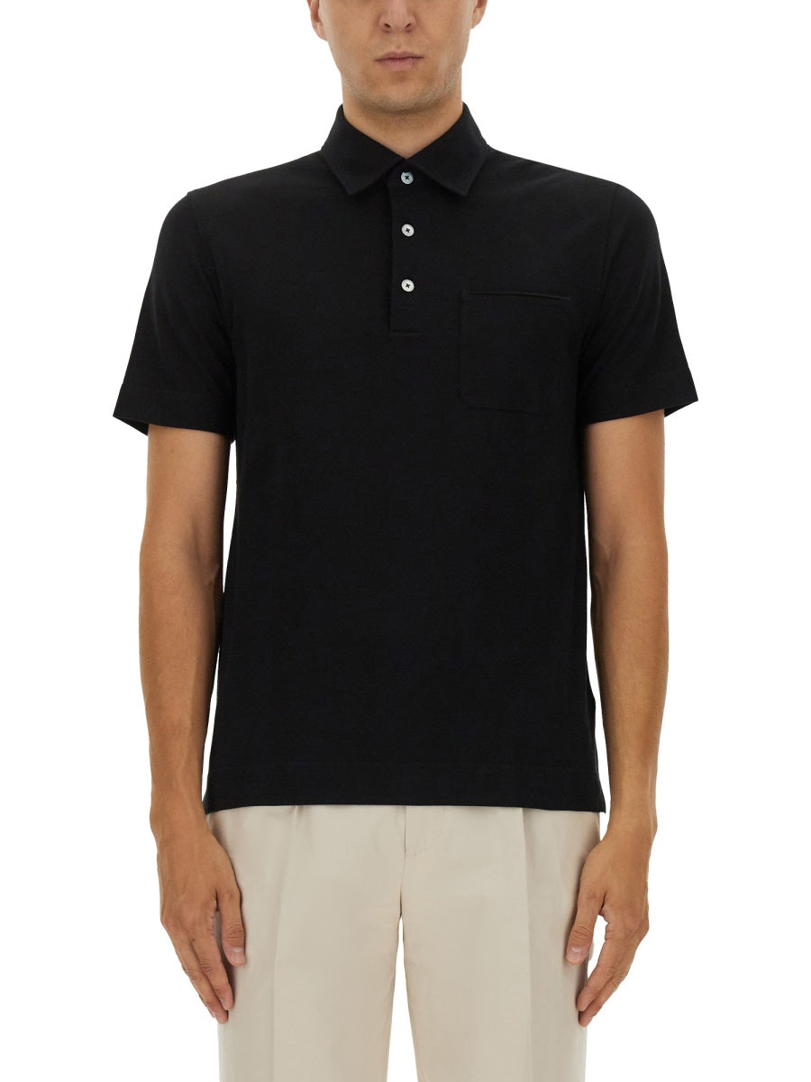 Zegna Men Cotton Polo Shirt With Pocket ZEGNA