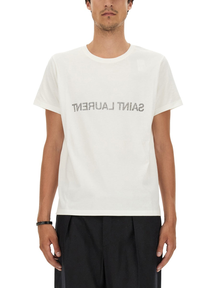 Saint Laurent Men Inverted Logo T-Shirt SAINT LAURENT