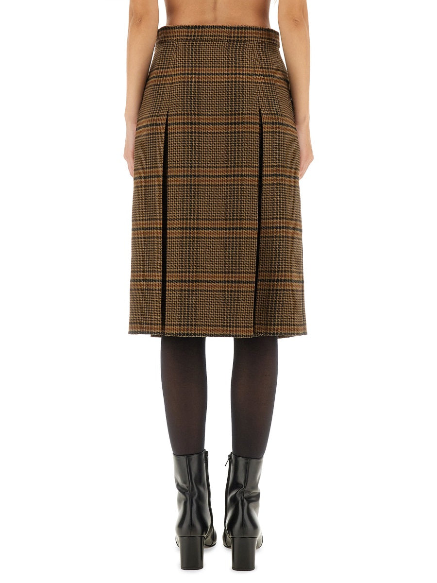 Saint Laurent Women Wool And Cashmere Midi Skirt SAINT LAURENT