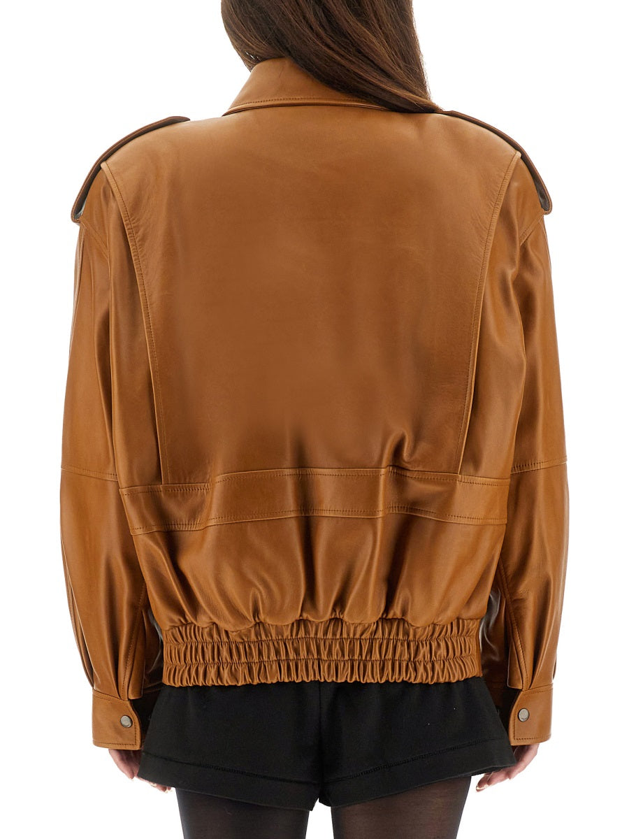 Saint Laurent Women Oversized Leather Jacket SAINT LAURENT