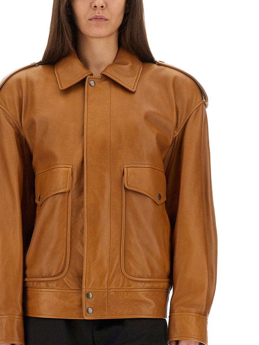Saint Laurent Women Oversized Leather Jacket SAINT LAURENT