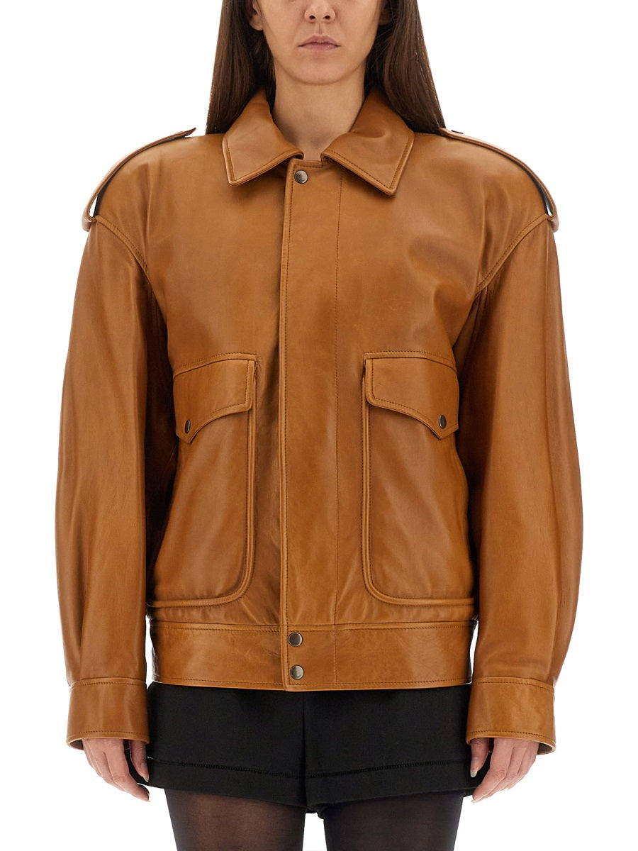 Saint Laurent Women Oversized Leather Jacket SAINT LAURENT