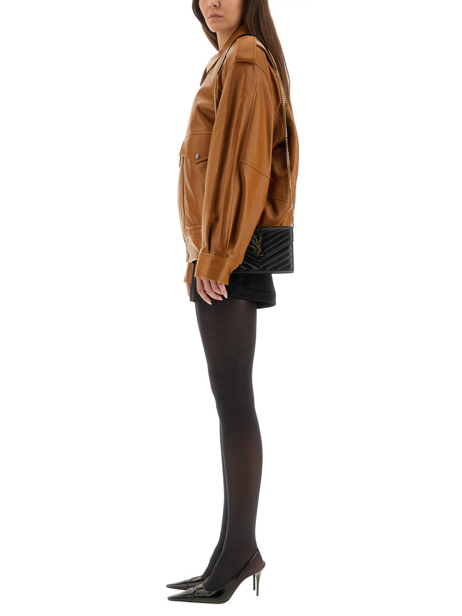 Saint Laurent Women Oversized Leather Jacket SAINT LAURENT