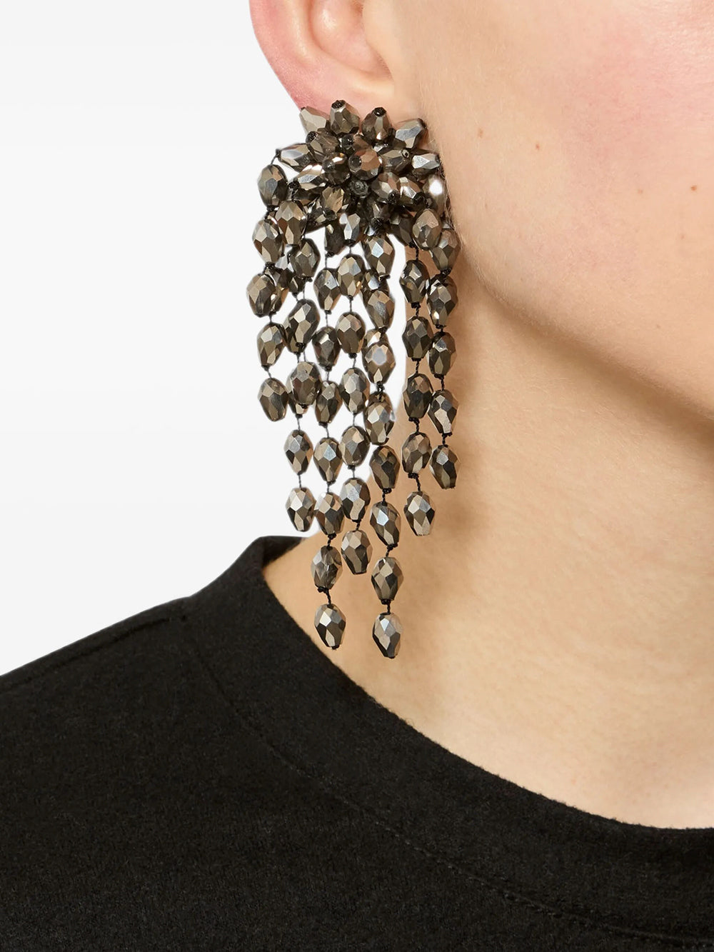 Isabel Marant Women Hanabi Beaded Pendant Clip Earrings ISABEL MARANT
