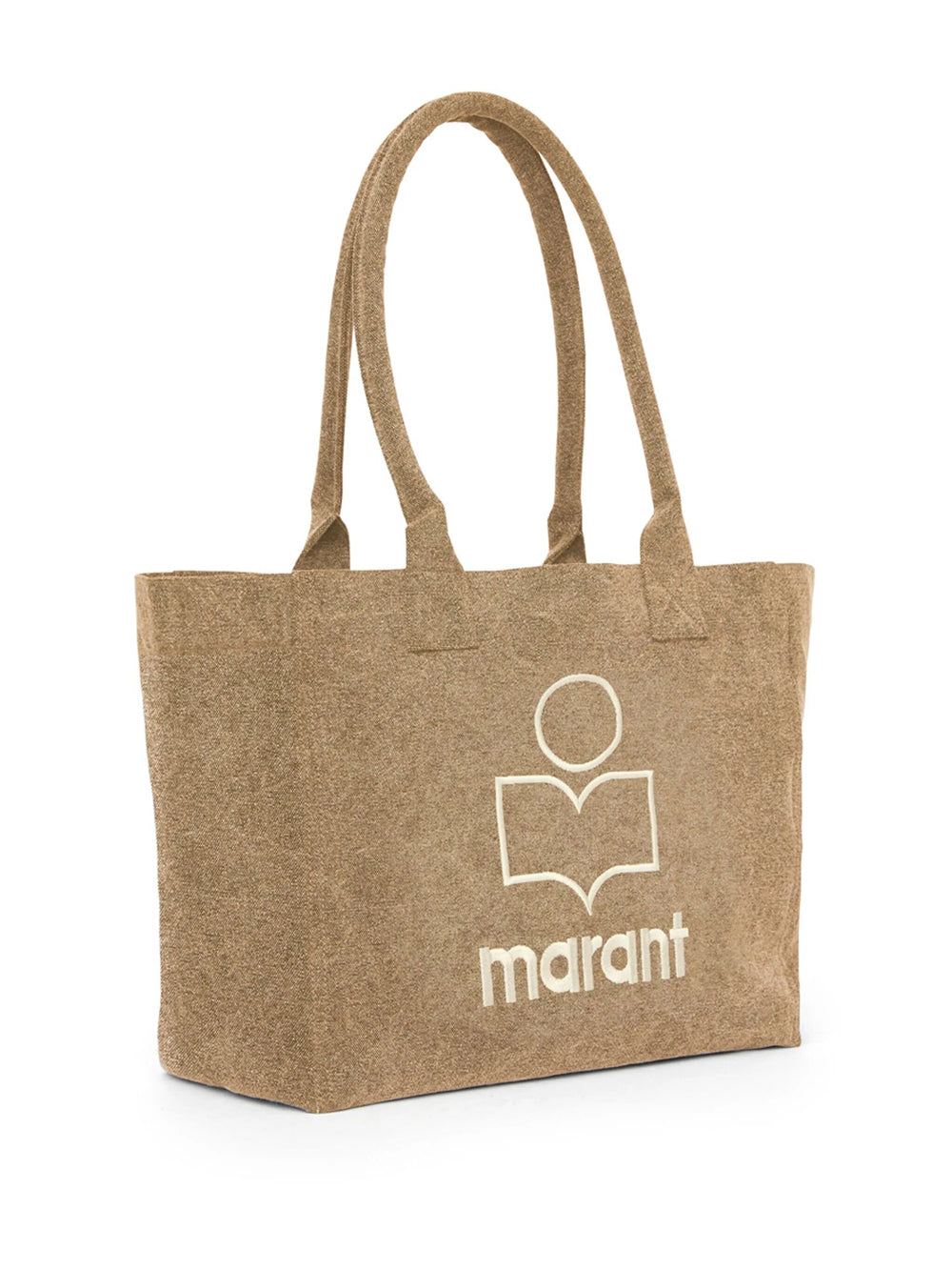 Isabel Marant Women Yenky Zipped Washed Cotton Logo Tote Bag ISABEL MARANT