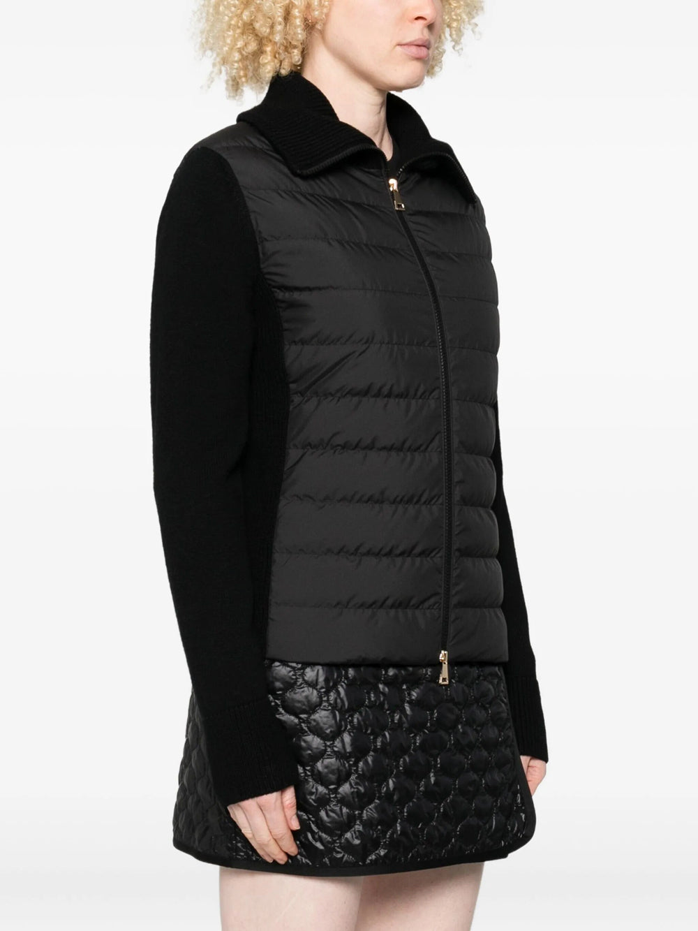 Moncler Women Cardigan Imbottito In Lana Con Cerniera MONCLER