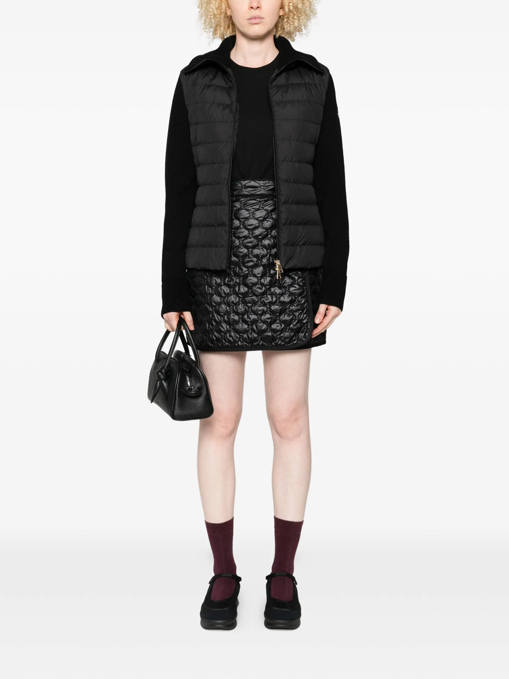 Moncler Women Cardigan Imbottito In Lana Con Cerniera MONCLER