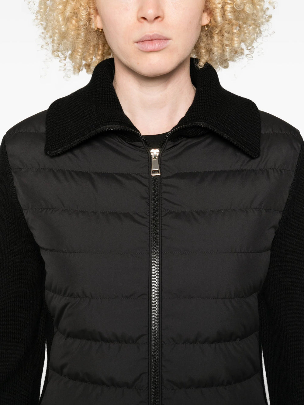 Moncler Women Cardigan Imbottito In Lana Con Cerniera MONCLER