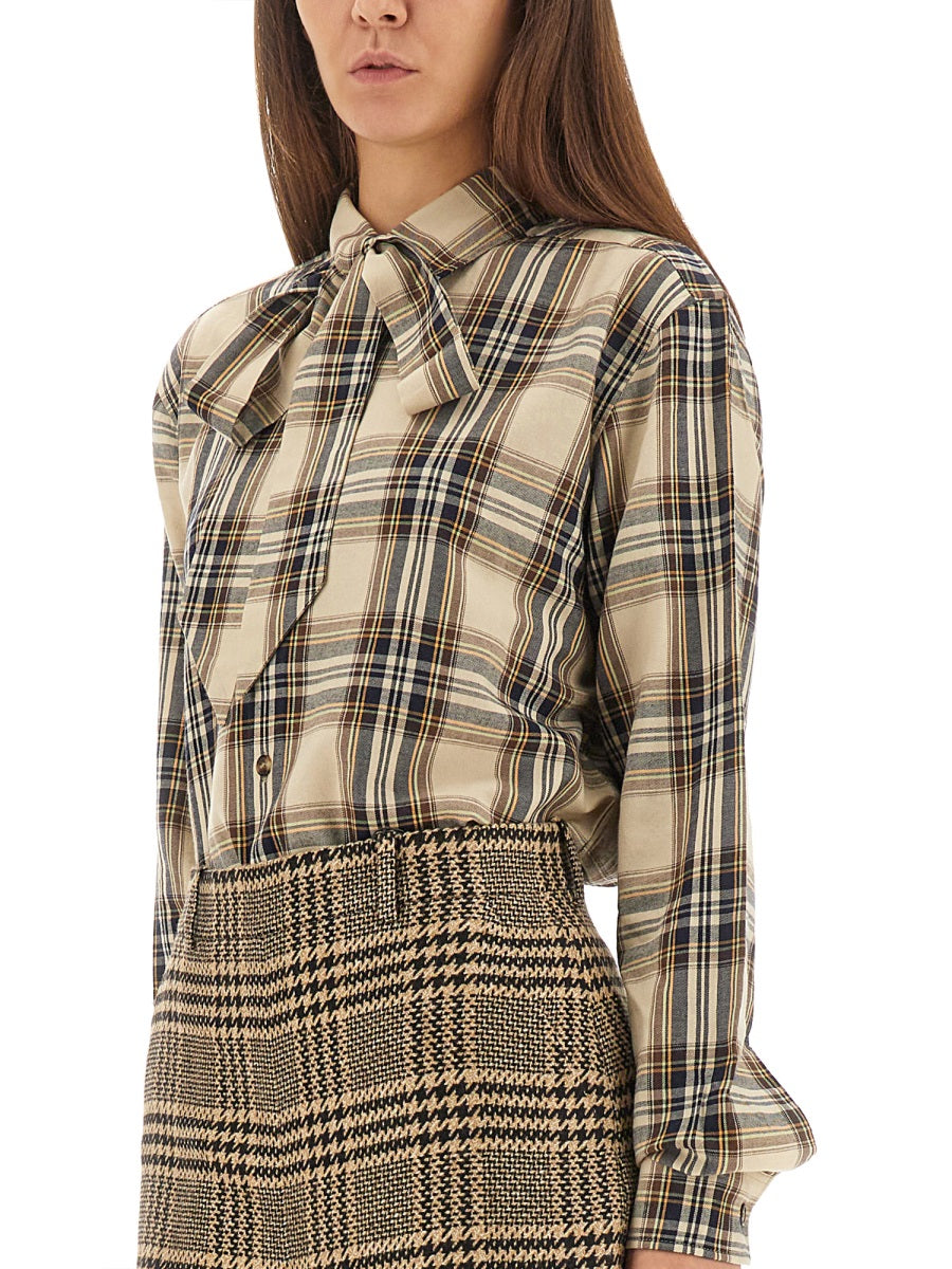 Saint Laurent Women Cassandre Lavallière Shirt SAINT LAURENT