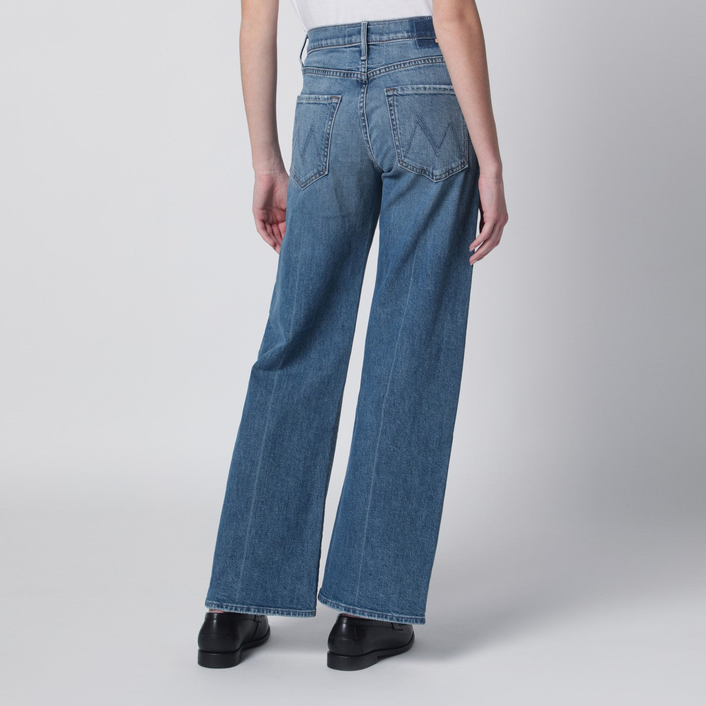 Mother The Mid Rise Lasso Sneak Jeans In Mid-Blue Wash Women Mother