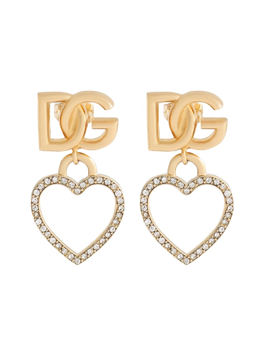 Dolce & Gabbana Women Stud Earrings With Hearts And Logo DOLCE & GABBANA