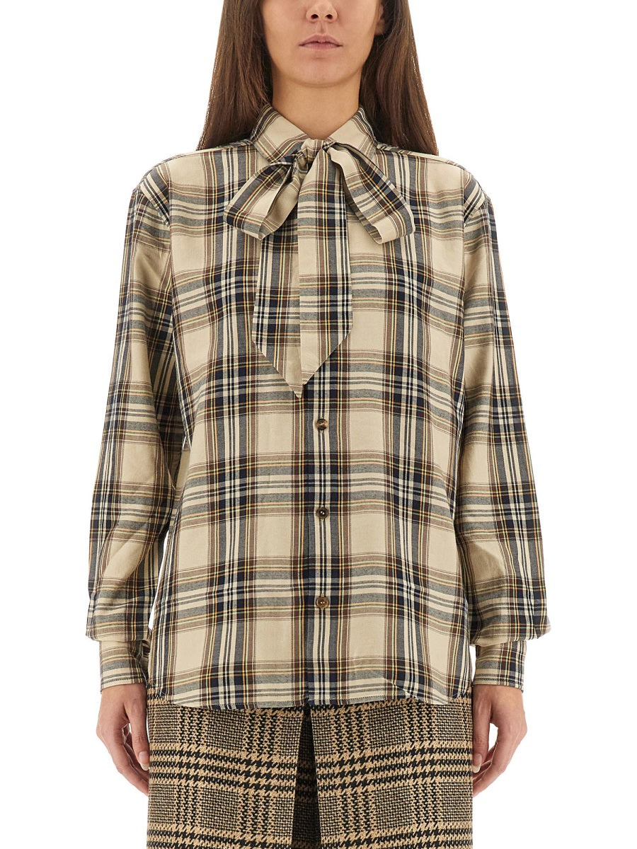 Saint Laurent Women Cassandre Lavallière Shirt SAINT LAURENT