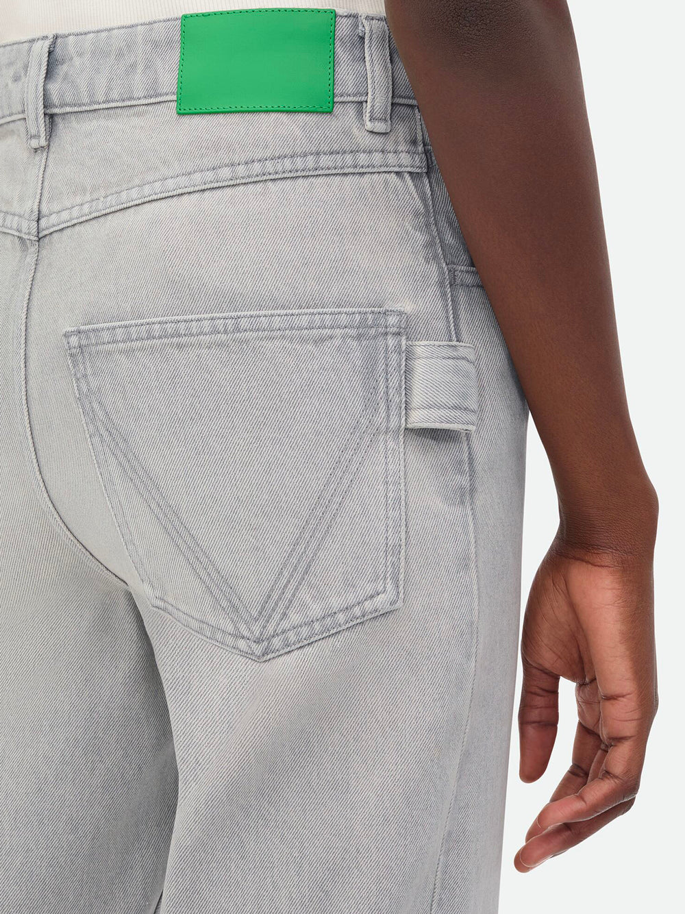 Bottega Veneta Women Light Grey Washed Denim Flared Jeans BOTTEGA VENETA