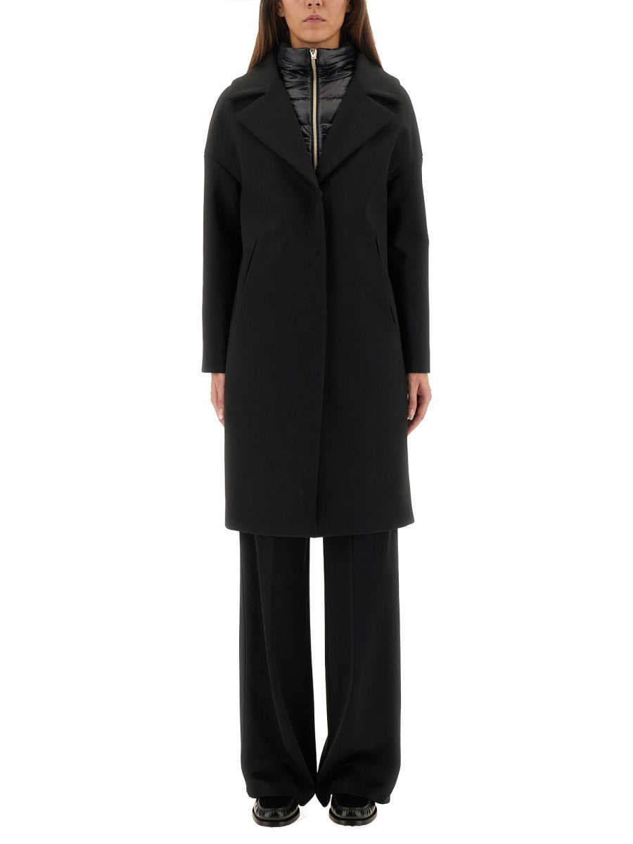 Herno Women Wool Coat With Technical Bib HERNO