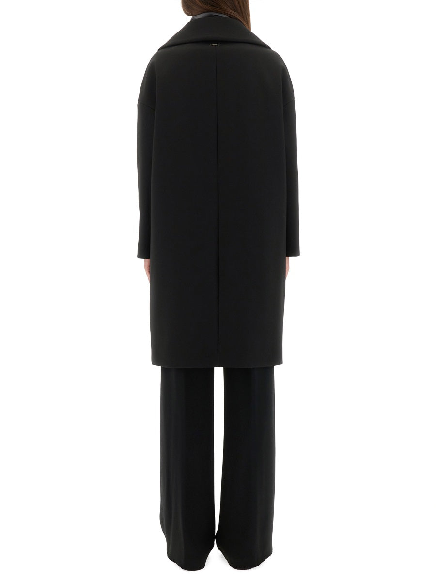 Herno Women Wool Coat With Technical Bib HERNO