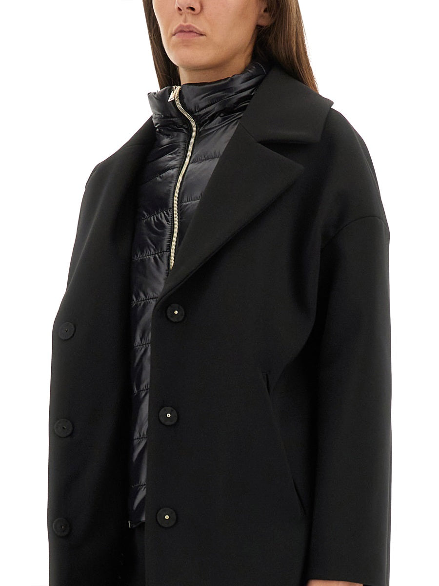 Herno Women Wool Coat With Technical Bib HERNO