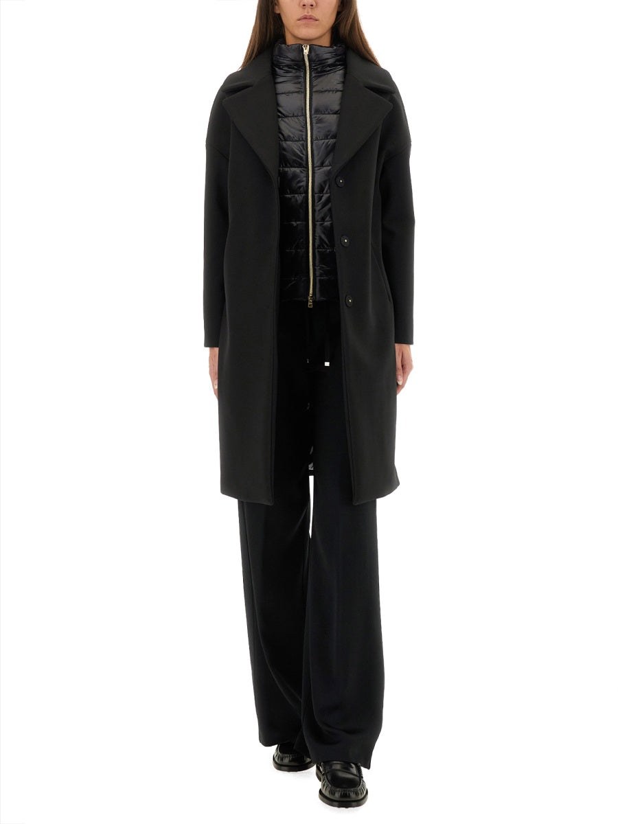 Herno Women Wool Coat With Technical Bib HERNO