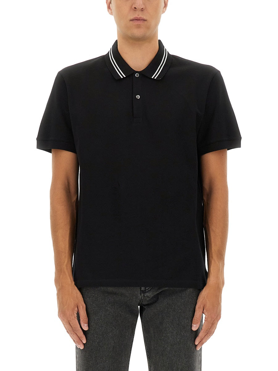 Alexander Mcqueen Men Polo Shirt With Logo On The Collar ALEXANDER MCQUEEN
